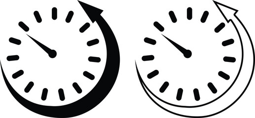 Fototapete - Downtime icon. Uptime on white isolated background. Clock business concept. vector illustration  
