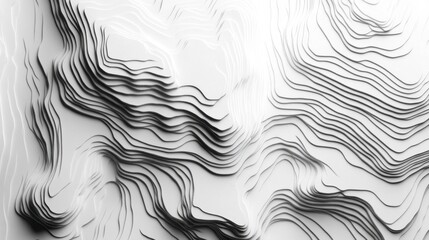 Wall Mural - Abstract Black and White Textured Lines on a White Background