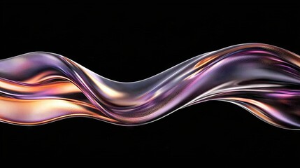 Poster - a dark background provides the setting for a 3d-rendered, abstract, and fluid purple wave, character