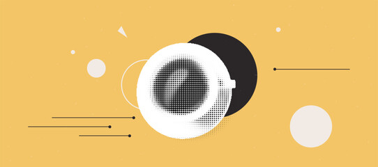 Poster - Abstract geometric eye design with halftone style for modern art and decor
