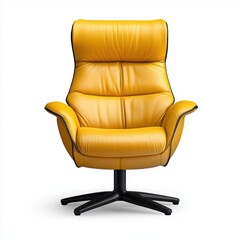 Stylish Yellow Leather Recliner Chair with Modern Design for Comfortable Living Room Decor and Relaxation