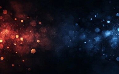Poster - The abstract background features a prominent display of red and blue bokeh lights set against a dark canvas