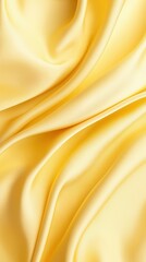 Poster - Luxurious yellow silk fabric draping with soft, sensuous folds, revealing sophisticated texture and elegant curves embodying high end fashion and interior design aesthetics