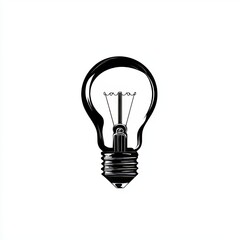 Poster - Modern creativity and ideas are symbolized by the light bulb icon as a solution