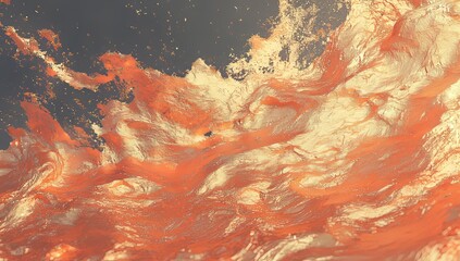 Poster - A liquid copper background featuring smooth, flowing patterns and a metallic sheen produces a warm and vibrant visual effect, making it ideal for design projects and artistic applications