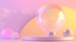 © neiros - Against a background of colorful gradient is a vibrant light bulb