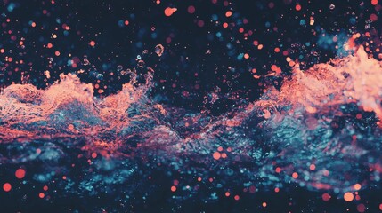 Poster - incorporating technical elements, an abstract background is illuminated by vibrant bokeh lights