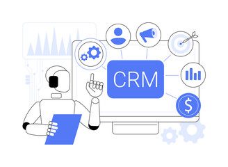 Poster - ai-driven crm abstract concept vector illustration.