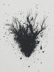 Poster - An artistic visual effect is achieved through the combination of circular abstraction, dynamic strokes, and motion blur set against a light background, stock