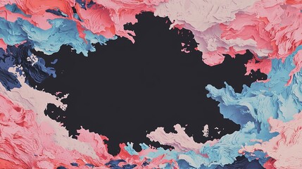 Poster - a dynamic visual appeal is created by colorful fluid shapes set against a dark background in this vi