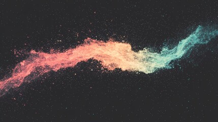 Poster - against a black background, vibrant and dynamic visual effects are produced by colorful wave pattern