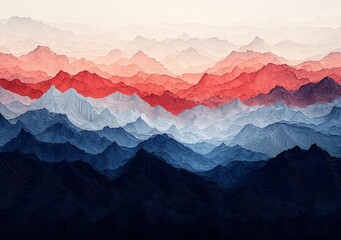 Poster - vibrant colors forming abstract waves produce a dynamic visual flow