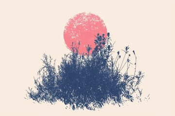 Poster - nature-inspired abstract art, featuring elements like water, land, sky, and plants, is well-suited f