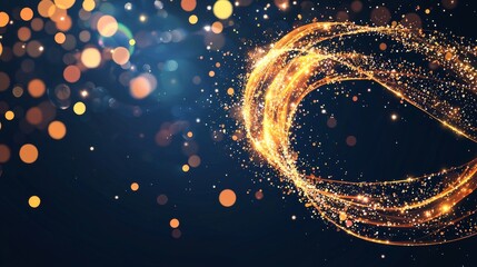 Poster - A visually striking abstract image characterized by dynamic light trails in shades of orange and blue, representing movement, energy, and technological advancements