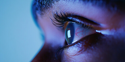 Poster - Close-up of Human Eye with Visible Blood Vessels