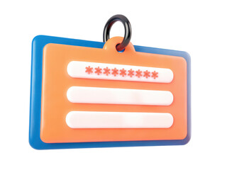 Poster - phishing email concept, Colorful password input card with lock symbol Clipart Photo isolated on transparency background