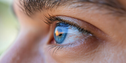 Poster - Close-up View of Human Eye with Reflection