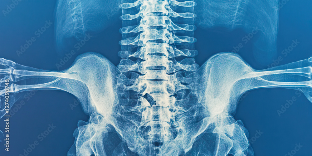 Human Thoracci Radiograph Posterior-Anterior Radiograph of Human Thorax and Pelvis Showing Spinal ...