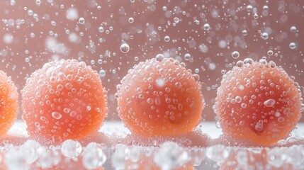 Poster - Close-up of bubbly spheres resembling fruit, showcasing texture and freshness.