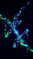 Poster - Colorful abstract light animation with glowing particles and motion trails in dark space