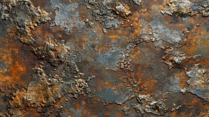 Poster - A textured surface featuring rust and corrosion in various shades of brown and gray.