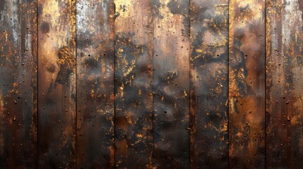 Poster - A textured, weathered metal surface with rust and patina, suggesting age and industrial use.