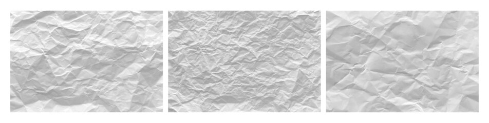 Aufkleber - Rough paper with wrinkled texture background. Vector textured backdrop, grunge or retro piece of paper, wrinkles and crease on blank sheet. Notebook or note, empty grungy page collection