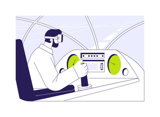 Poster - vr pilot training abstract concept vector illustration.