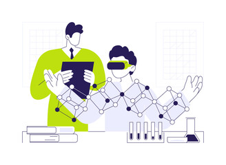 Poster - vr in education abstract concept vector illustration.
