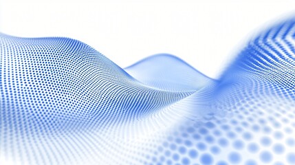 Wall Mural - Abstract blue wave digital data flow