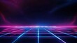 © Alex - A vibrant neon grid created in a retro-futuristic style, featuring glowing purple and blue lines against a dark cosmic backdrop, perfect for creative and technological projects.