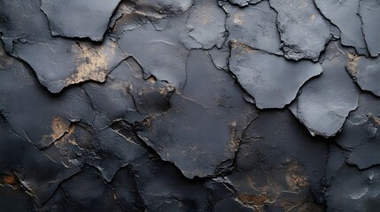 Poster - Abstract image showcasing a dark grey and bronze cracked texture. Ideal for background use. Macro detail. Abstract Dark Grey and Bronze Cracked Texture