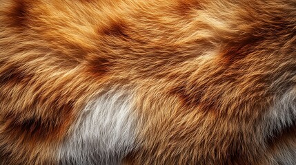 Poster - Close-up view of a red fox fur, showcasing its rich color and soft texture. Natural and warm tones dominate this image. Red Fox Fur Texture: A Close-Up Look at Nature's Luxurious Fabric