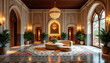 © DDA - Luxurious hotel lobby with ornate decor and elegant lighting, featuring copy space