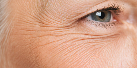 Poster - Close-up of Eye and Facial Wrinkles
