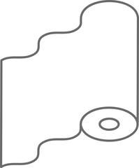 Poster - Simple line art illustration of a roll of fabric or paper unfurling.  Perfect for websites, presentations, or packaging related to textiles, design, or home decor.