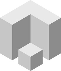 Poster - abstract isometric illustration featuring gray cubes. perfect for presentations, websites, or tech-r