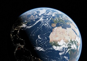 Wall Mural - breathtaking illustration of earth seen from space, capturing our home in the cosmos