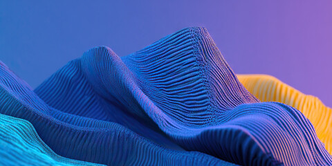 Poster - Abstract Textured Surfaces in Blue and Yellow