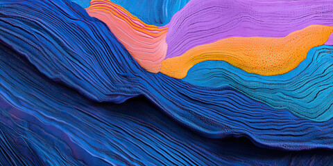 Poster - Abstract Layered Texture in Blue, Teal, Orange, and Purple