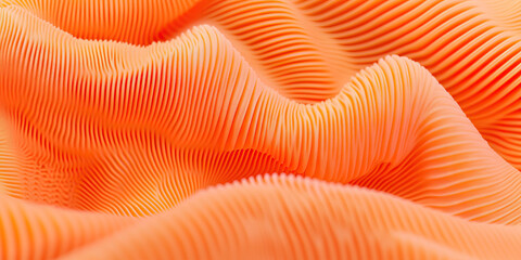 Poster - Close-up of Peach-Colored Pleated Fabric Texture