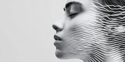 Poster - Profile Portrait with Linear Overlay