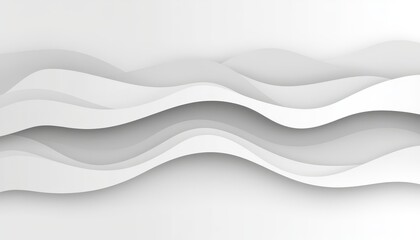 Poster - Elegant Minimalist Seamless White Wave Texture Pattern Background, Monochromatic Color Design