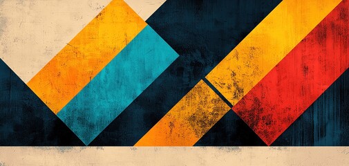 Poster - Abstract geometric design with vibrant colors and textures for creative projects.