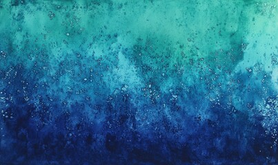 Poster - A blue and green painting with a lot of texture