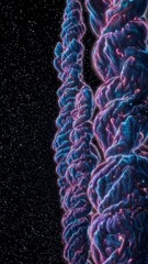 Poster - Neon cosmic growth: braided vines twisting through starry space
