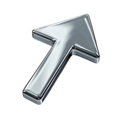 Poster - shiny metallic arrow pointing upwards, symbolizing progress and direction. This sleek design can be used in various contexts, including navigation and growth