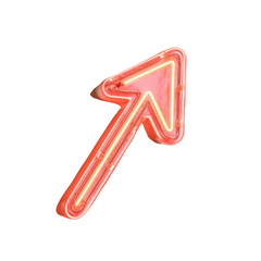 Poster - Neon arrow sign glowing in pink color, symbolizing direction and movement. This vibrant design adds modern touch to any space