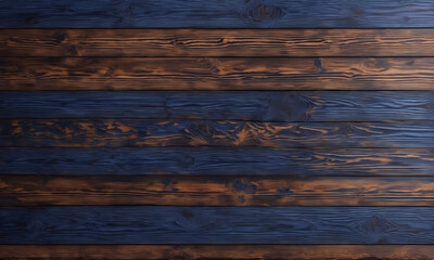 A close-up view of dark wooden planks with a rich dark blue finish and natural wood grain patterns.