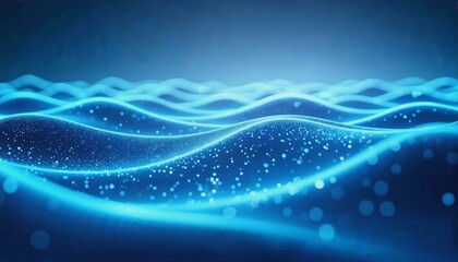 Fototapete - Ethereal blue light waves creating a calming and futuristic visual experience